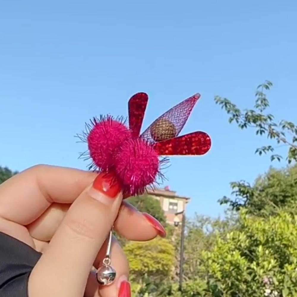 10pcs Simulated Glitter Fly Cat Teaser Stick For Changing Heads Funny Cat Toy Cat Teaser Stick Catnip Ball Pet Toy