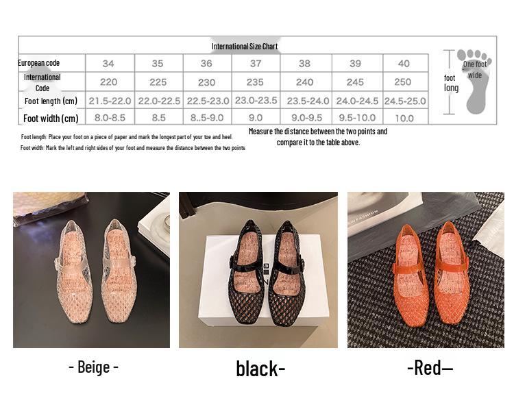 Versatile Breathable Crystal Flat Sandals - Non-Slip Beach Shoes with Fashionable Hollow Design