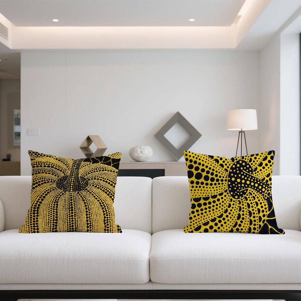 Art K-Kusama Y-Yayoi Pumpkin Cushion Cover For Sofa Car Office Cafe Soft And Comfortable Double-Sided Printing Pillow Cover