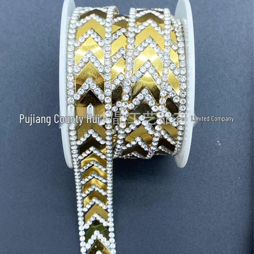 One-Yard Resin Rhinestone Strip with Hot Melt Adhesive for DIY Clothing Accessories