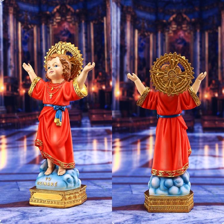 Statua Figurine Bambino Divino Resina Statua Religiosa Regalo Decorazione Casa Cattolica