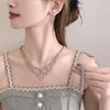 2024 Summer Women's Zircon Collarbone Necklace and Light Luxury Earrings with Bracelet – Trendy High-End Accessories.