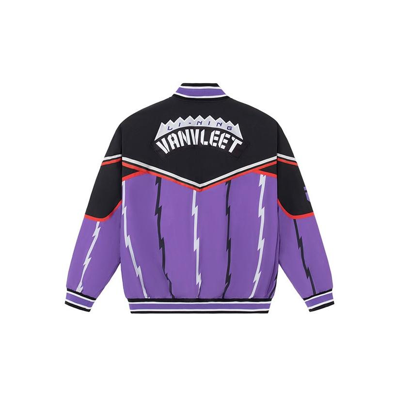 Li Ning Sports Basketball Series Raptors Color Block Loose Warm Jacket Men Jacket Black AJDR545-1