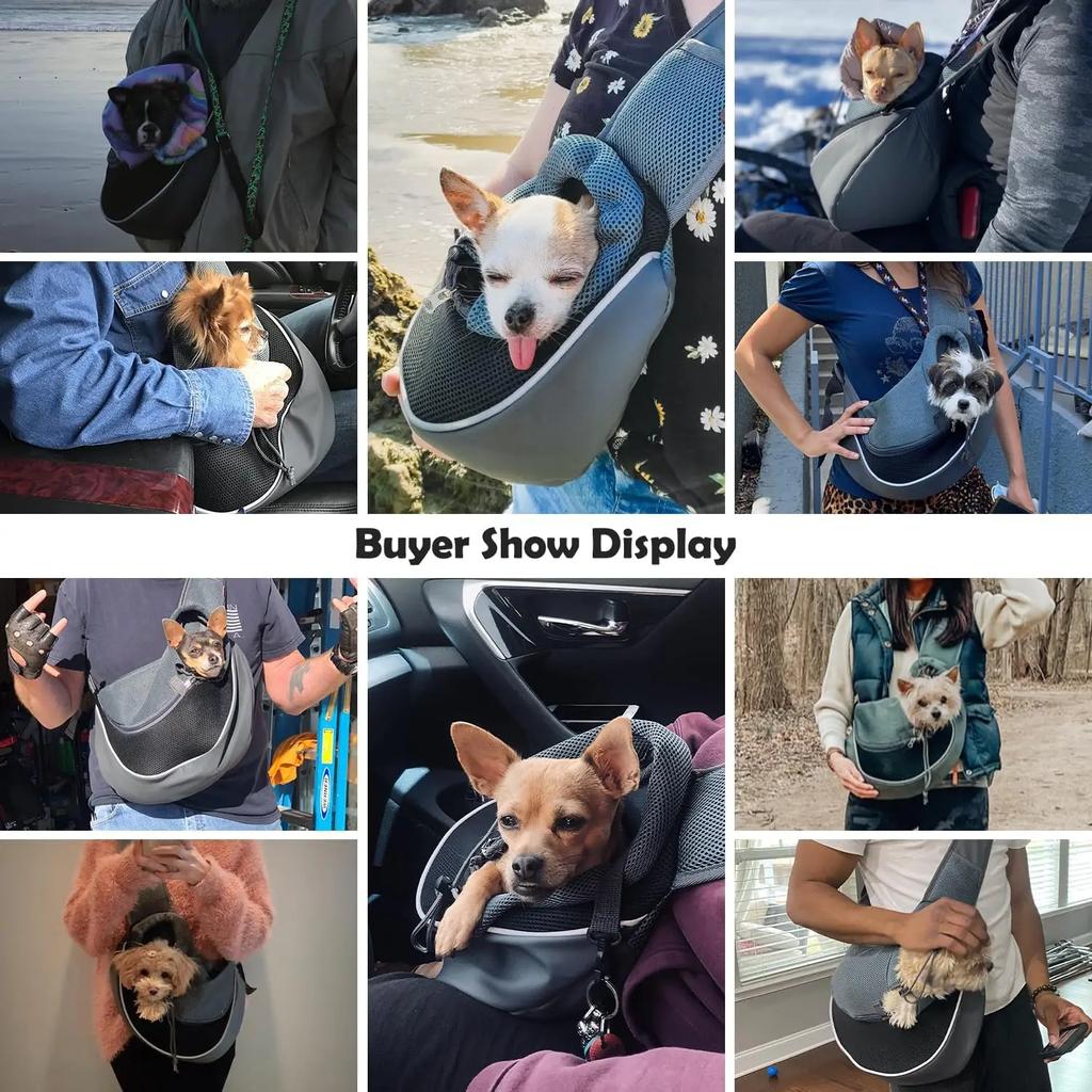 1pc Pet Bag Cat Dog Travel Portable Cross Body Sling Bag Breathable Mesh Pet Backpack Pet Supplies Crossbody Shoulder Bag