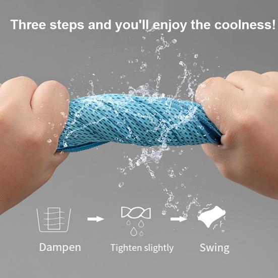 Reusable Cooling Towel Microfiber Cooling Towel with Carabiner Silicone Case Breathable Sweat Towel for Neck Face Running Hiking Fitness
