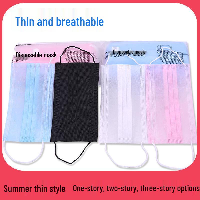 Ultra-dünne atmungsaktive Einwegmasken: Ein- oder dreilagig, Unisex, Einzeln verpackt, Erhältlich in Weiß oder Schwarz