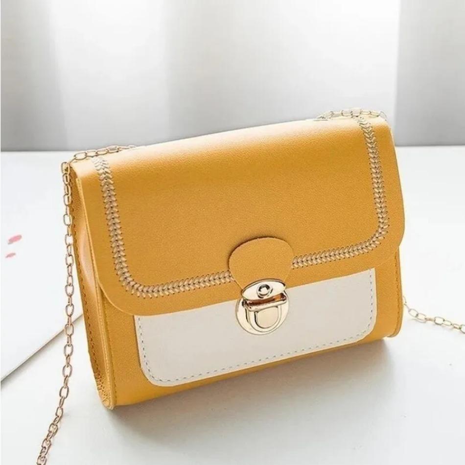 1 Pcs New Korean Style New Fashion Small Square PVC Bag Versatile Ins Color Block Single Shoulder Crossbody Chain for Women's