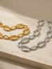 Minimalist Chain Necklace for Women, Chunky Oval Link Trendy Stainless Steel Waterproof Geometric Jewelry