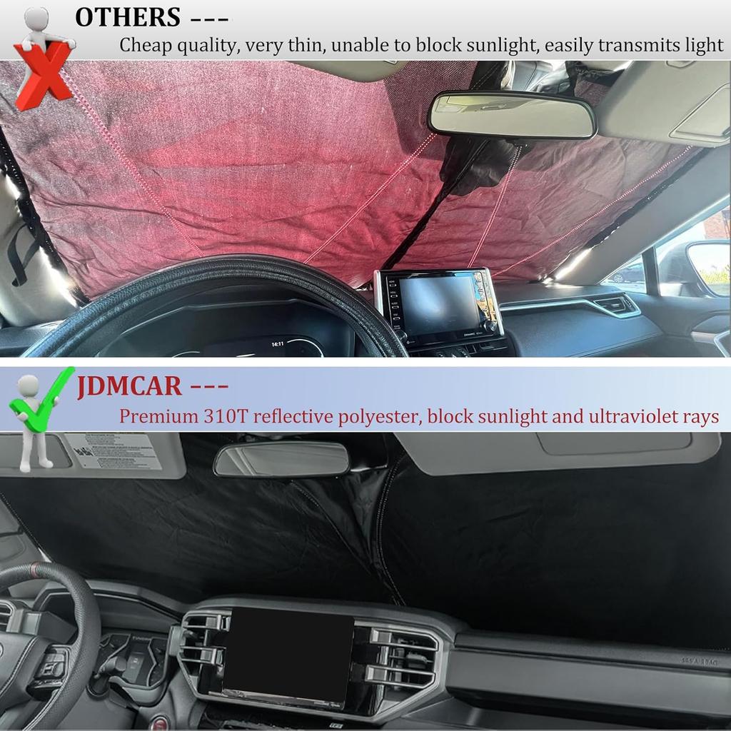 Windshield Sun Shade For Toyota Tundra Accessories 2024 2025 2026, Foldable Front Sun Visor, 22 23 24 25 26 Tundra SR,SR5,Limited,Platinum,TRD