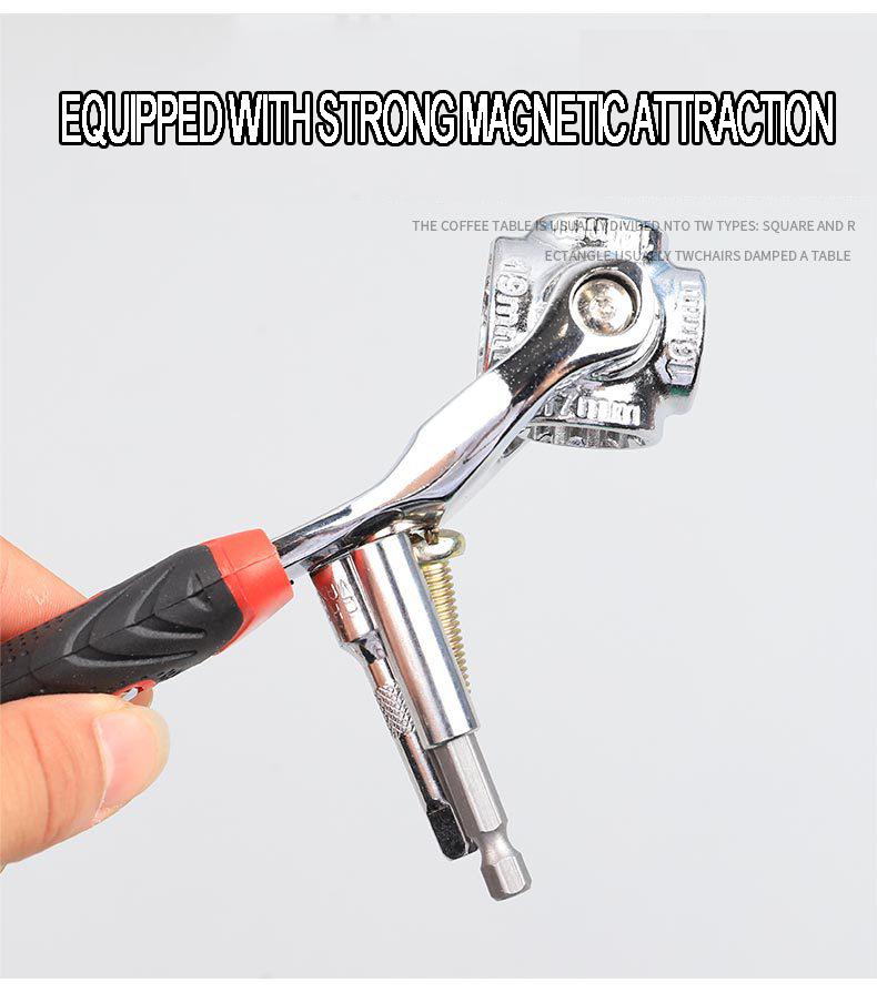 Universal Wrench Tool 52 In 1 360° Multifunctional 8 In 1 Twelve-Angle Socket Car Maintenance Magnetic Repair Hand Multi-tools
