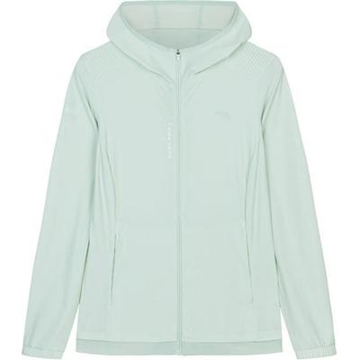 Série d'entraînement Coupe ample Couleur unie Capuche Protection solaire Vêtements de sport Tricots Vêtements d'extérieur Femmes Vert Wushui 162427708-2