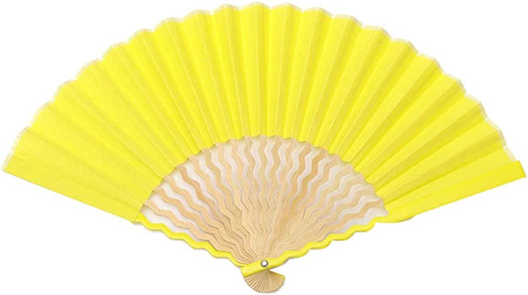 

Nishikawa Shouroku Shoten GIZAGIZA Складной веер Дневной поп-цвет Летний складной веер для женщин (желтый) В коробке, Подарок маме,