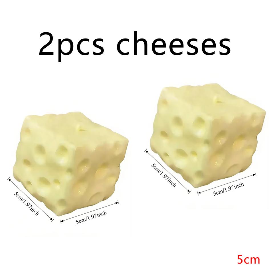 Two Sizes Cheese Cube Stress Ball Cheese Shapeable Squeeze Ball Non-Bounce Fidget Toy ASMR Sensory Anti-Stress Festival Gift