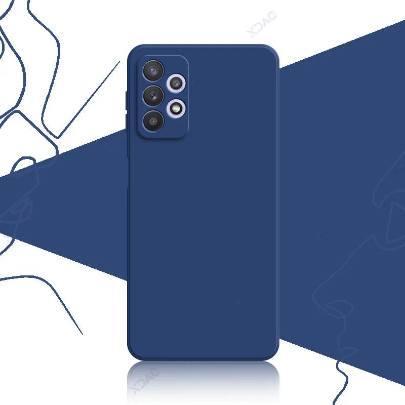 Luxury Square Liquid Silicone Case for Samsung Galaxy A32 4G 5G SamsungA32 360 Soft Phone Back Cover Armor Shield Coque