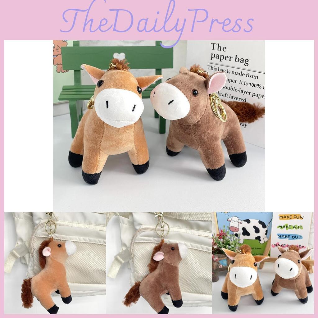 Charming Horse Plush Keychain Couple Backpack Accessory Stuffed Doll Wholesale 13cm