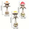 Creative Resin Mushroom Crafts Ornament For Garden Landscape Home Office Desk Bookshelf Indoor Outdoor Miniature Decor