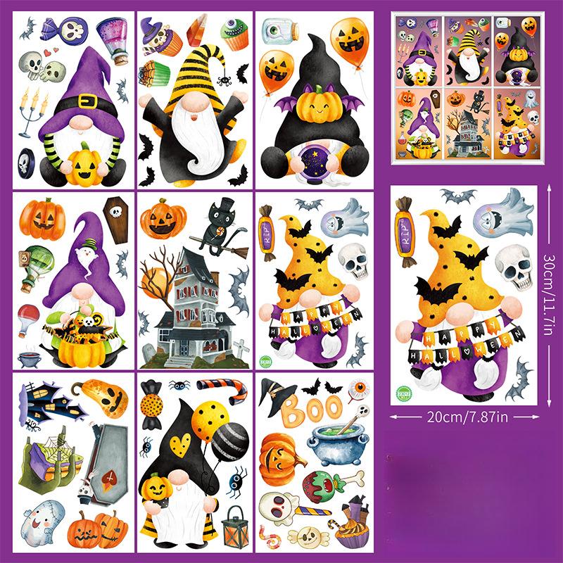New Halloween Carnival Window Sticker Celebration Party, Dwarf Party Party Decoration Sticker