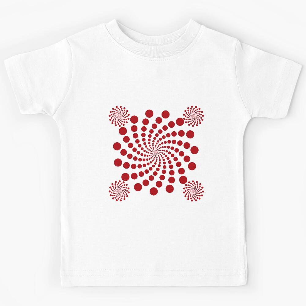 Red Spiral Pattern Kids T-Shirt 100