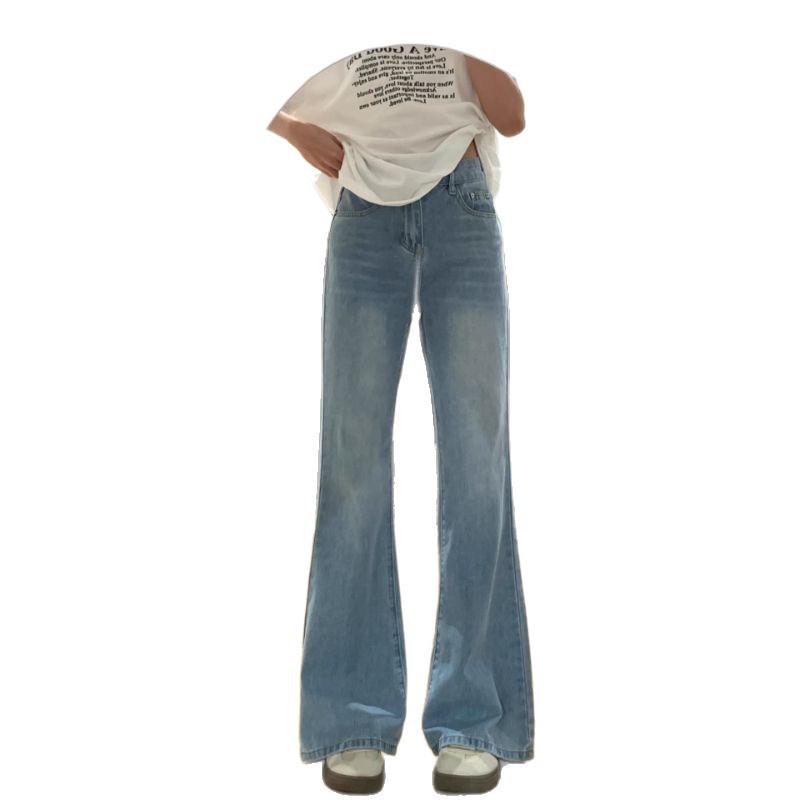 Blue Plus Size Micro-Flare Jeans for Women – Autumn Style, Slim-Fit, Stretchy Bell Bottoms for Pear Shapes