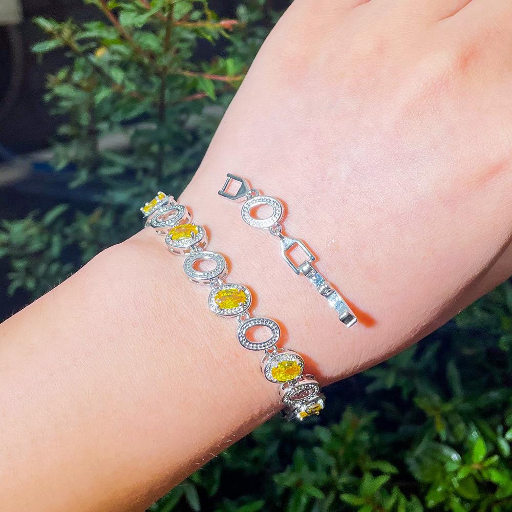 Popular Jewelry Accessories Color Zircon Jewelry Bracelet Brass Electroplated Platinum Jewelry