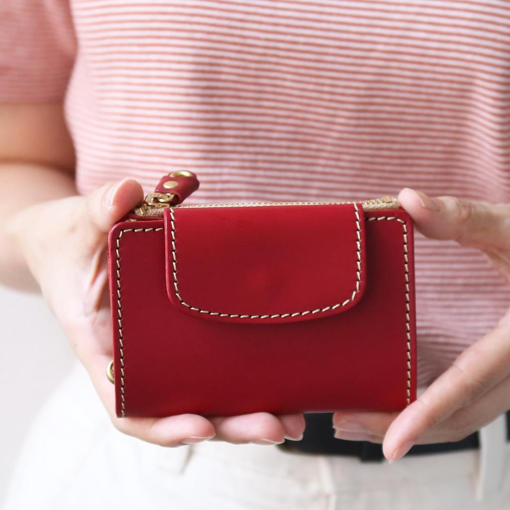 Etui na klucze z portmonetką ze skóry naturalnej Portmonetka na monety zintegrowana z 6 rzędami Tochigi Skórzane etui na inteligentne klucze Brelok na klucze marki Porco Rosso Wyprodukowano w Japonii