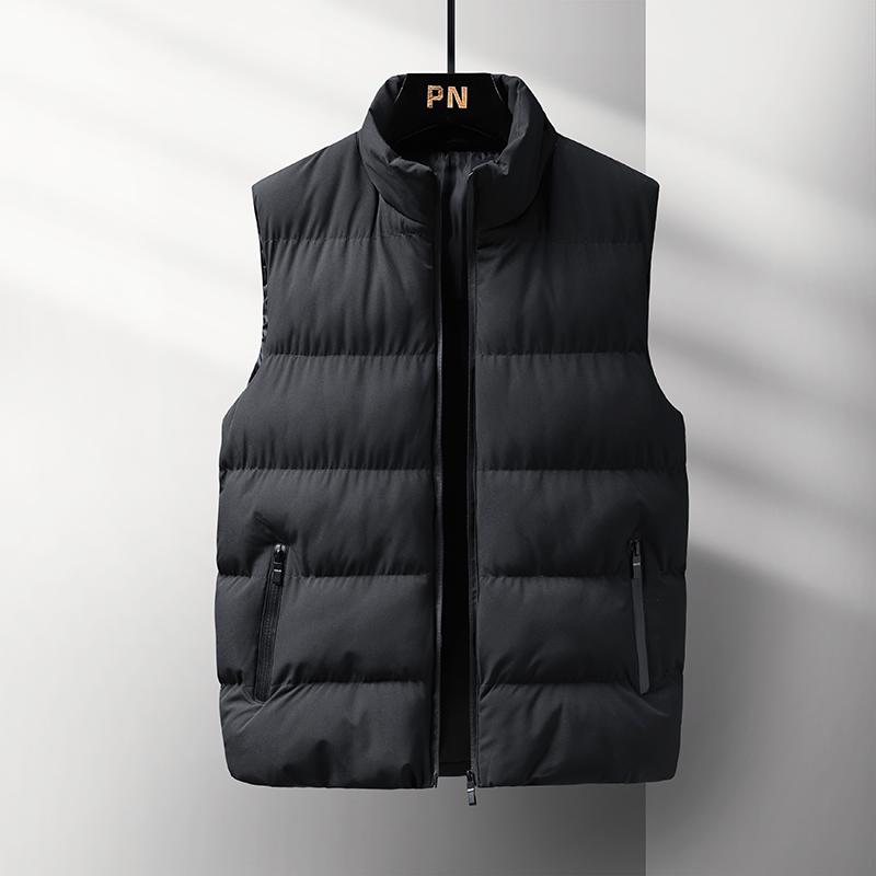 Fashionable Trendy Cotton Vest Stand Collar Autumn and Winter Warm Jacket for Men