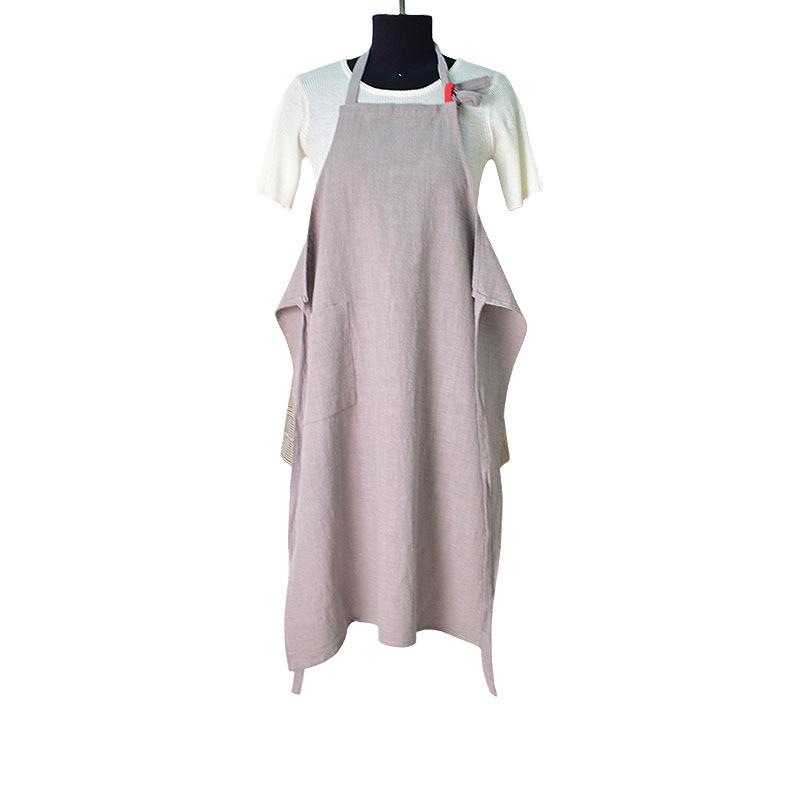 Bawełniano-lniany fartuch ogrodniczy w kwiaty - Prosty i elegancki styl japońsko-koreański