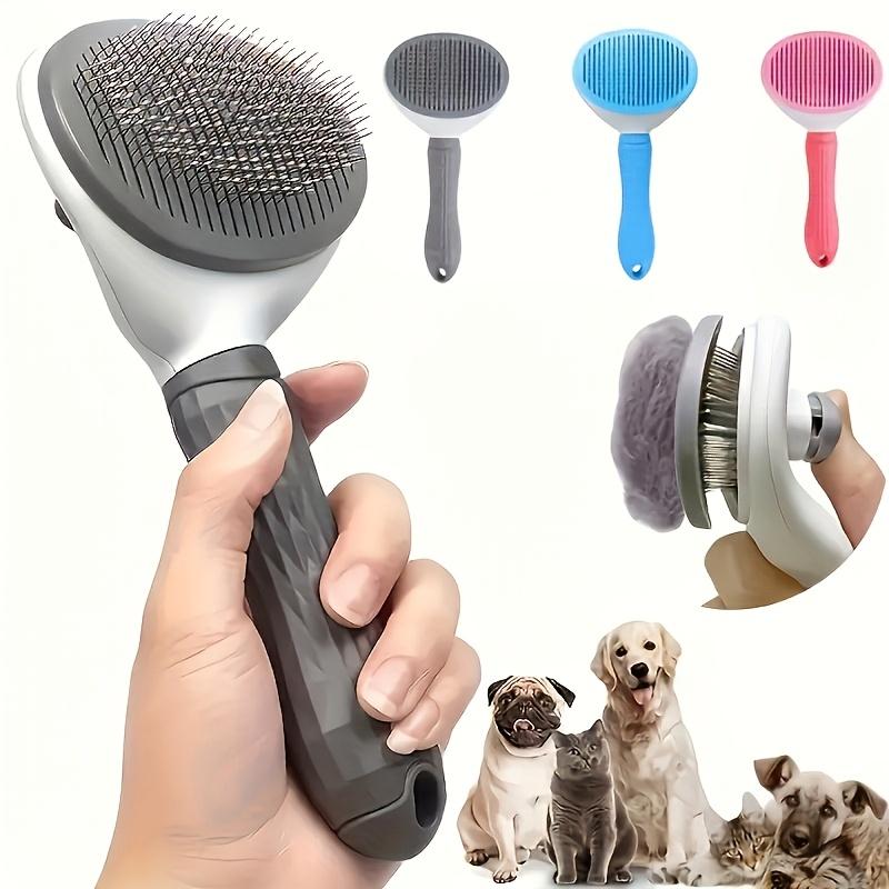

Stainless Steel Bristles Pet Grooming Brush Ergonomic Handle Efficient De-Shedding Tool for Home Furniture Various pets