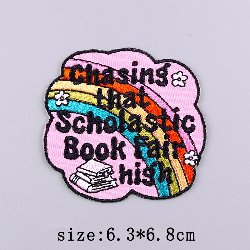 Letters Flower Embroidery Patch Iron On Patches For Cloting Cartoon Embroidered Patches On Clothes Applique Stickers Decor