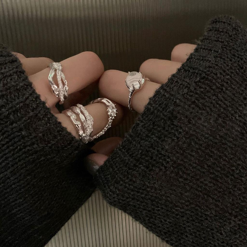 3pcs/set Silver Color Ring Set for Women Fashion Ring Multilayer Rings Accessories Jewelry