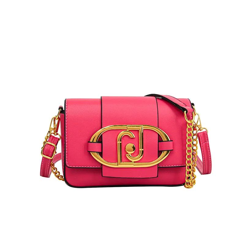 Wielofunkcyjna Metalowa Torba Crossbody z Łańcuszkiem dla Pań Zamek Torba na Ramię Luksusowy Design kwadratowe torby nowa moda