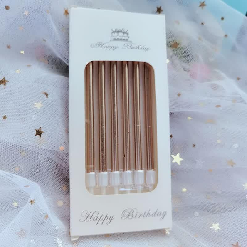 Diruien Champagne Gold Long Rod Celebration Candles