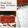 70Pcs Wooden Handle Wooden Rubber Stamp Set Vintage Precise Number Letter Number Stamp Mini Classic Symbol Stamp Set