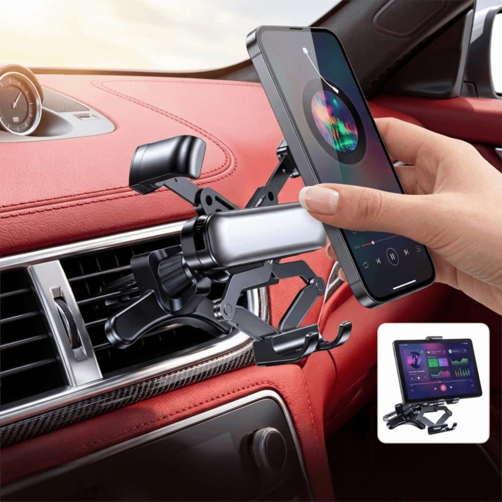 Gravity Retractable Fold-Screen Car Phone Holder Gravity Retractable Car Mount Large Smartphones