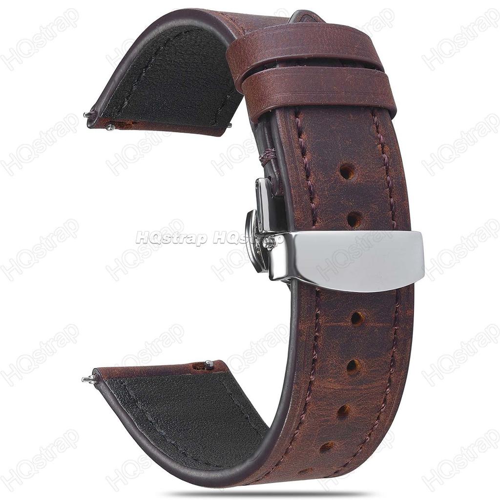 Watchband Cowhide Leather Watch Strap 18mm 19mm 20mm 21mm 22mm Stainless Steel Buckle Butterfly Bracelet for Women Men Watch Band Vintage