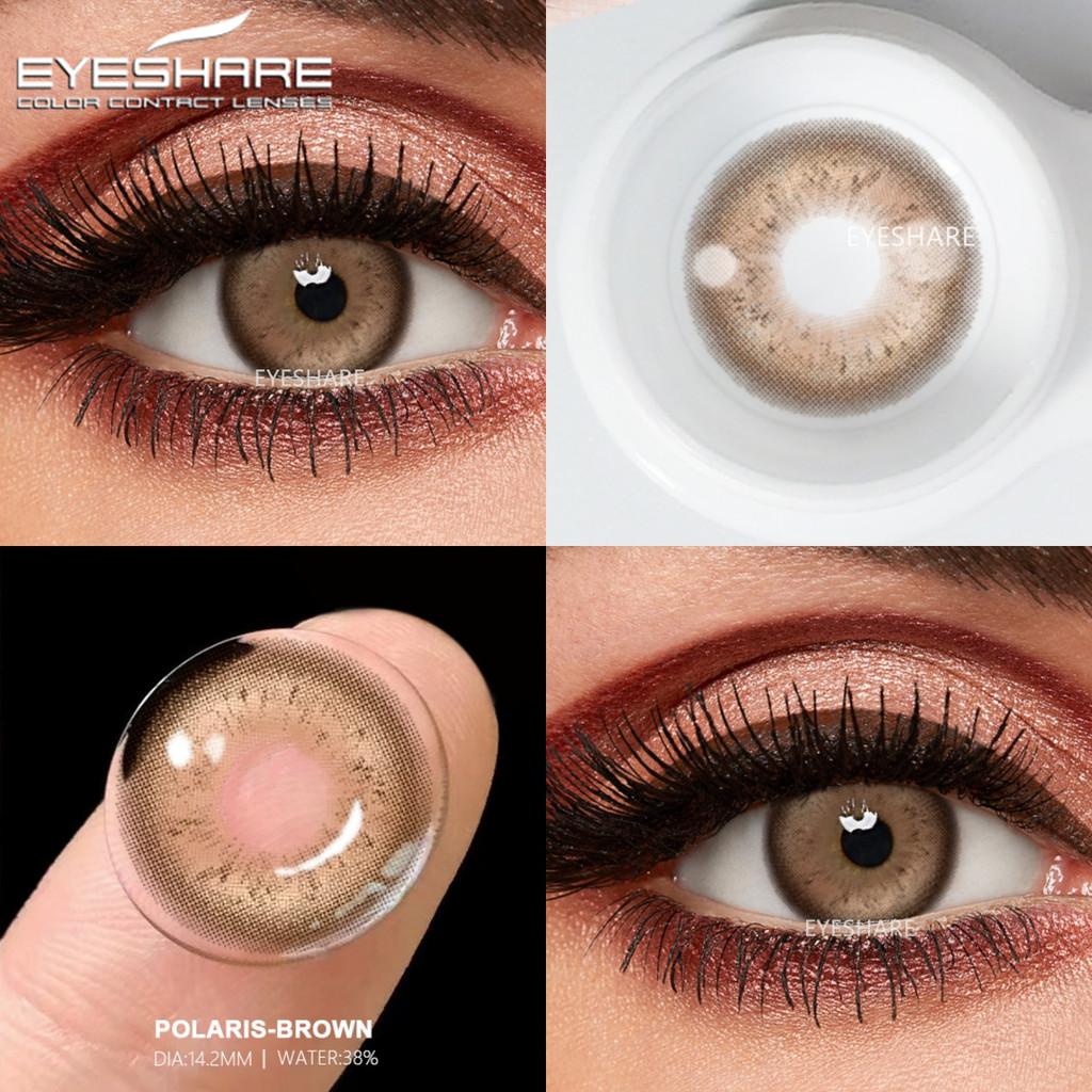 Eyeshare 2 buc = 1 pereche Lentile de contact colorate pentru ochi Ochi albaștri Lentilă de culoare Lentilă roșie Lentilă naturală anuală 14,2 mm