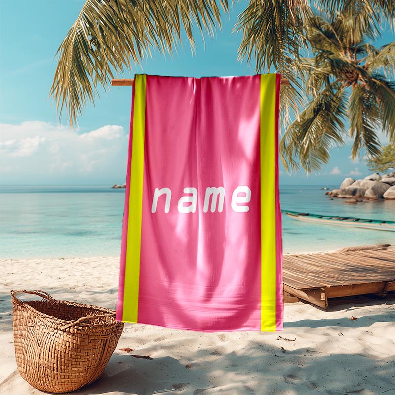 1PC Custom Name Name Beach Towel Highly Absorbent And Sand-Resistant Towel for Swimming, Pool, Yoga, And Travel Lightweight