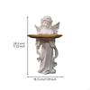 Cherub Candle Holder, Vintage Resin Table Decor, Romantic Centerpiece for Dinner White and Tray