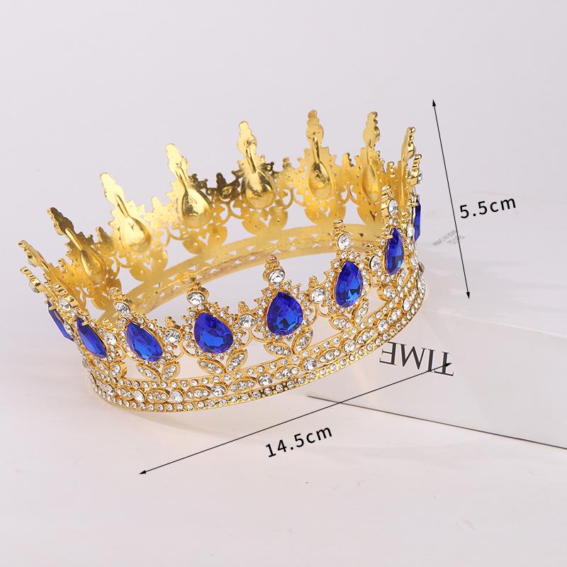 Elegant Rhinestone Alloy Crown Tiara: Exquisite Retro Bridal Headpiece & Hair Accessory