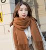 New Korean version of solid color scarf shawl dual-purpose women's winter thickened warm imitation cashmere scarf student versatile