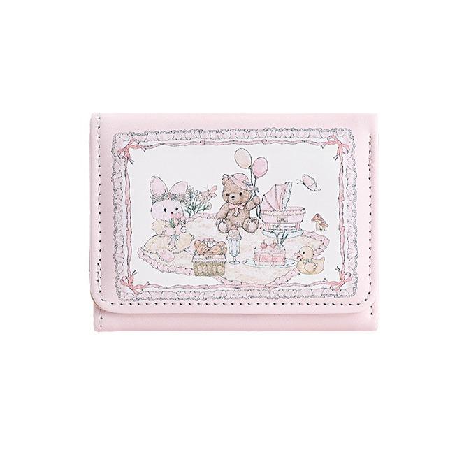 New Girl Spring Picnic Series Cute Cartoon Wallet - Anti-Demagnetization Multi-Card Slot Design for Students