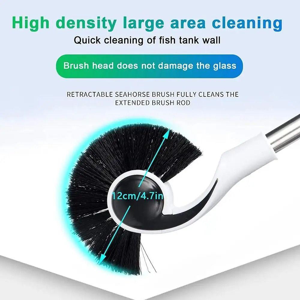 Long Handle Fish Tank Scrubber Plastic Aquarium Brush Cleaner  Home Kitchen