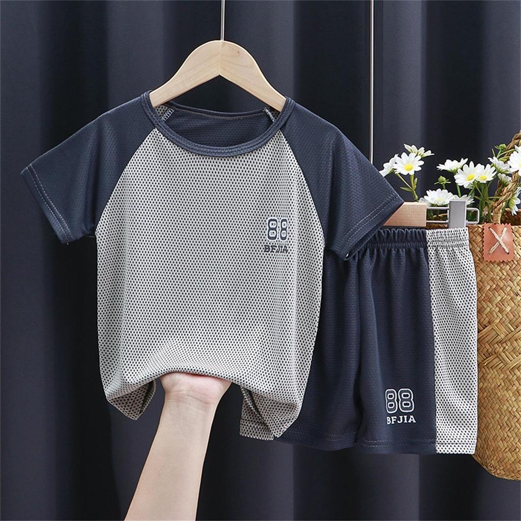 2 Adet Bebek Çocuk Erkek Kız Pijama Üst Şort Kıyafet Seti