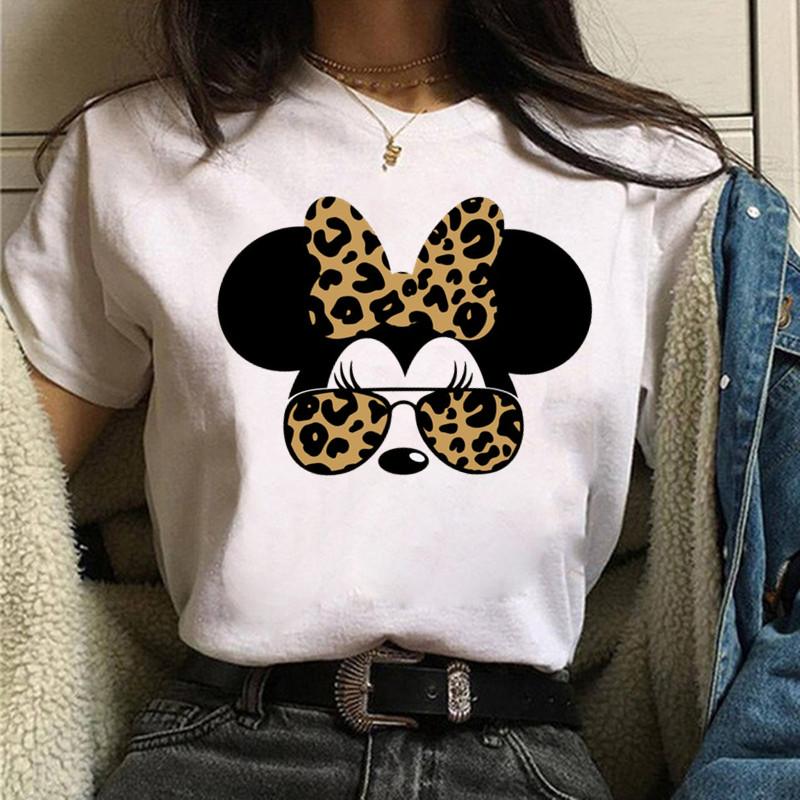 Y2k 90s Fashion T Shirts Gothic Fashion Mickey Tshirt Minnie Mouse Print T-shirt Women T Shirt Female Clothes Kawaii Disney