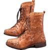 Martin Boots Autumn and Winter European and American Flat Bottomed Thick Heel Lace Up Short Boots Embroidered Women's Boots