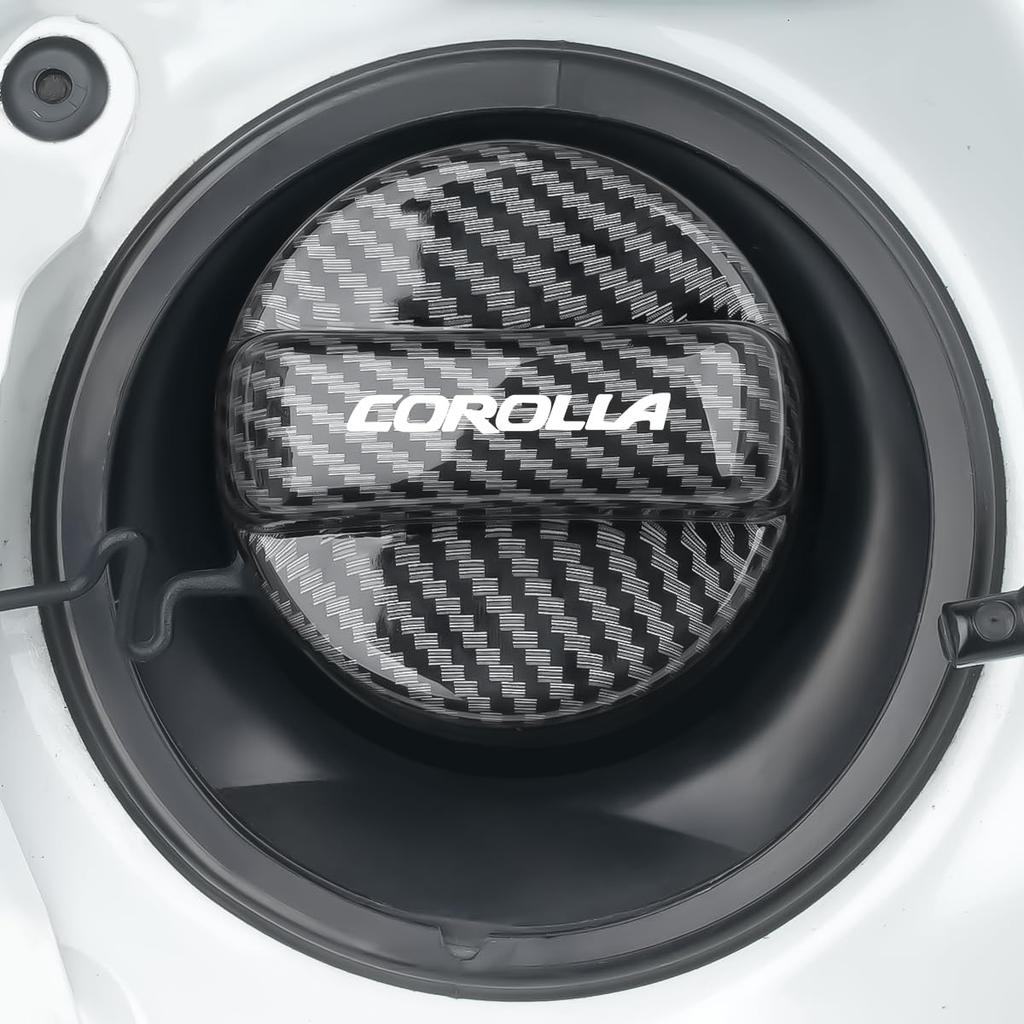 Tankdeckel Tankeinfülldeckel für das neue Custom-Teil mit Carbonfaser-Optik und Metall-Dekor Auto-Außenteil stilvolles Auto-Zubehör Spezifisch für Corolla
