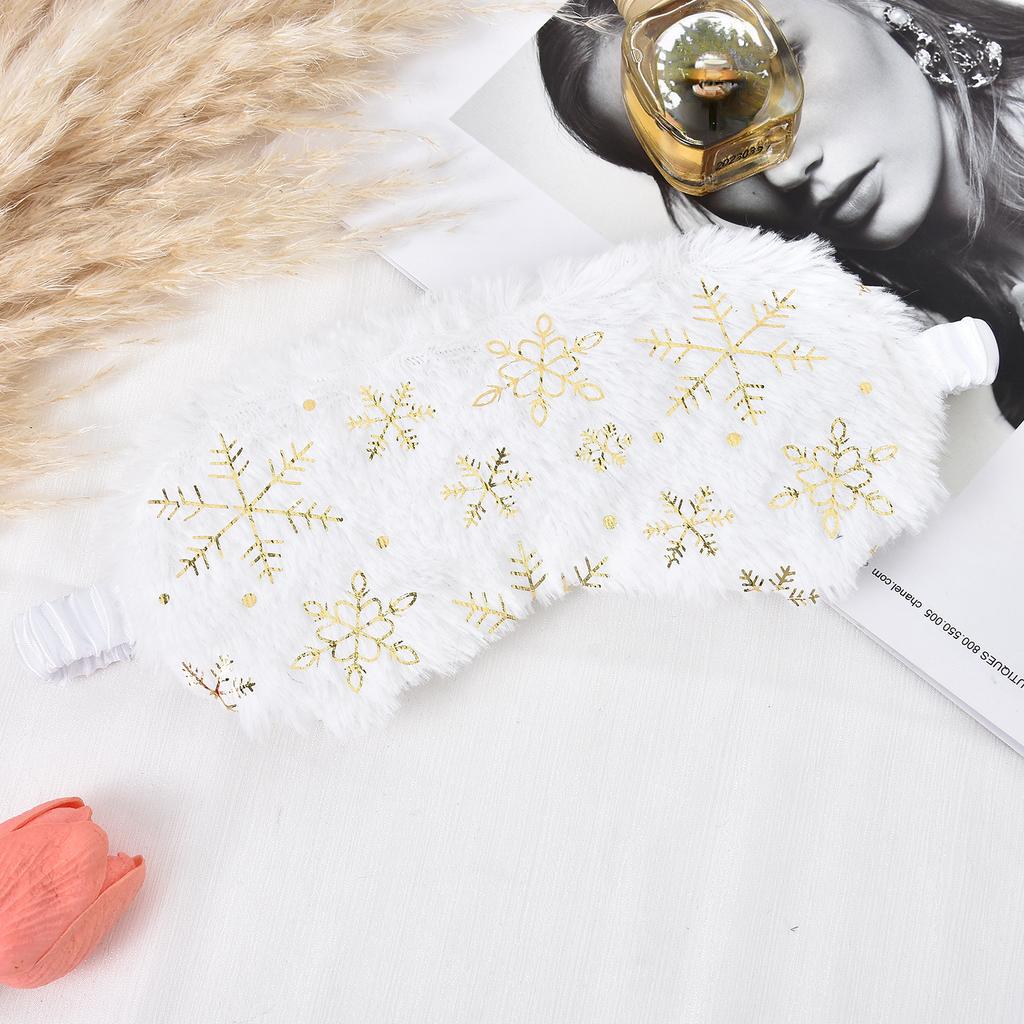 Cute Star Plush Sleep Eye Mask, Embroidered Fluffy Light Blocking Portable Eye Cover for Girls Nap Travel