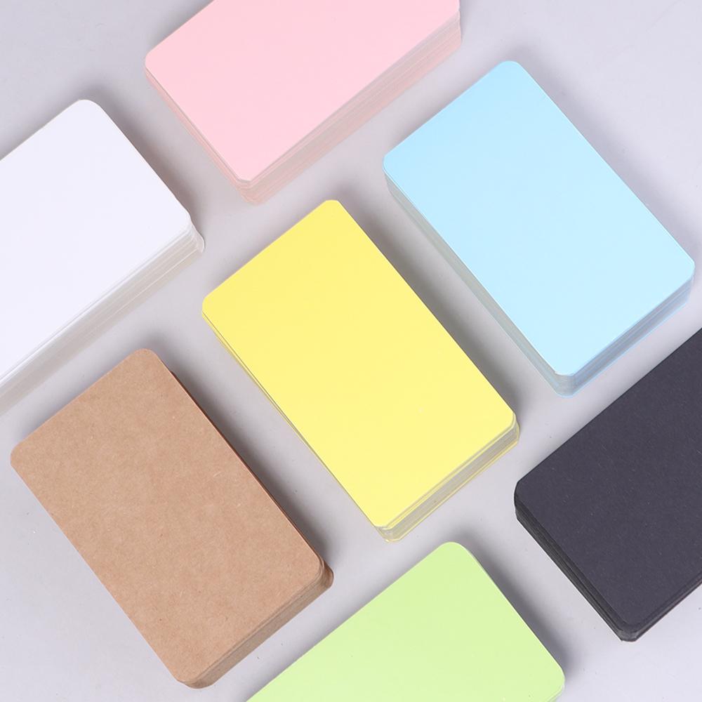 100pcs 5.4x8.8cm Kraft Paper Card Blank Word Card Business Note Message Card Bookmark Learning Postcard Greeting Invitation Card