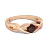 Garnet Twisted Vine Band Ring - 925 Sterling Silver Rose Gold Vermeil