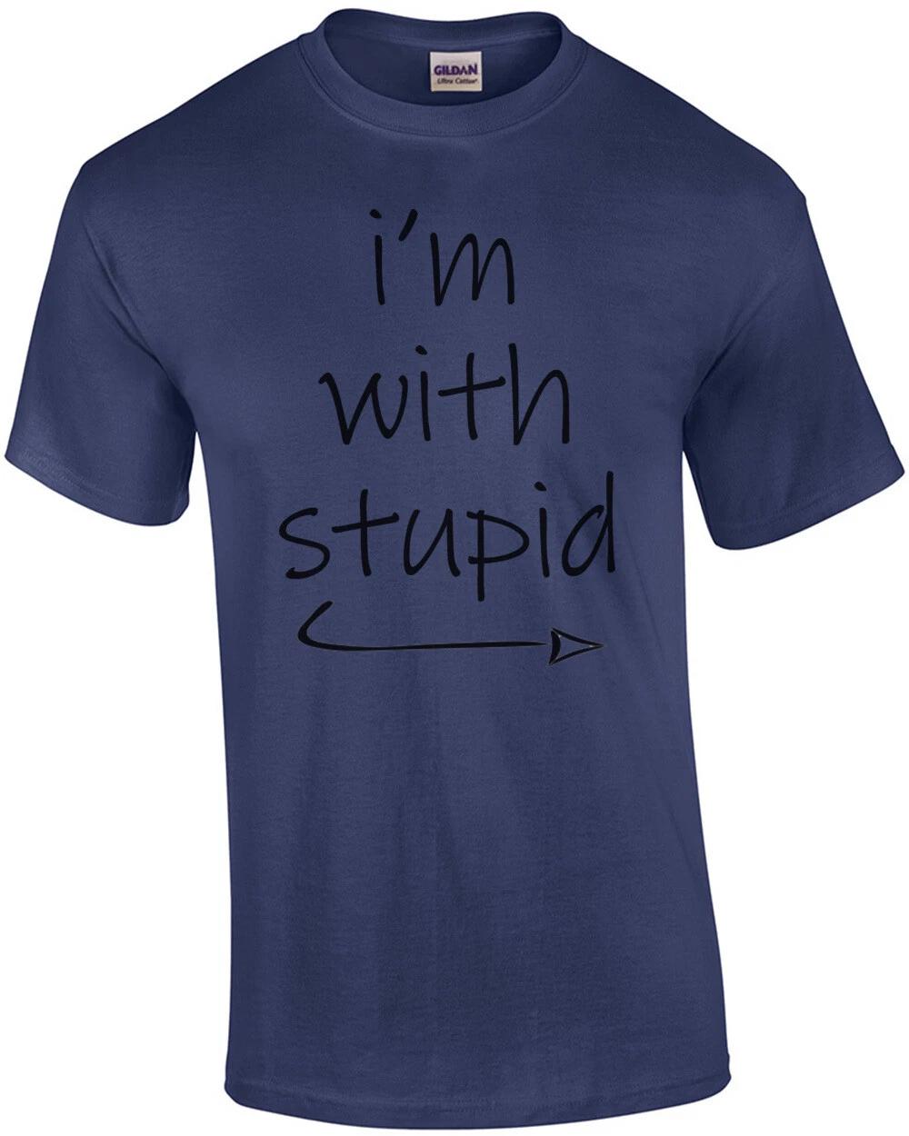 i m with stupid - funny couple s t-shirt 4XL